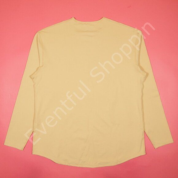 BYLT Basics Drop Cut Long Sleeve Lux Crewneck T Shirt in Light Orange Size 2XL - Picture 3 of 6